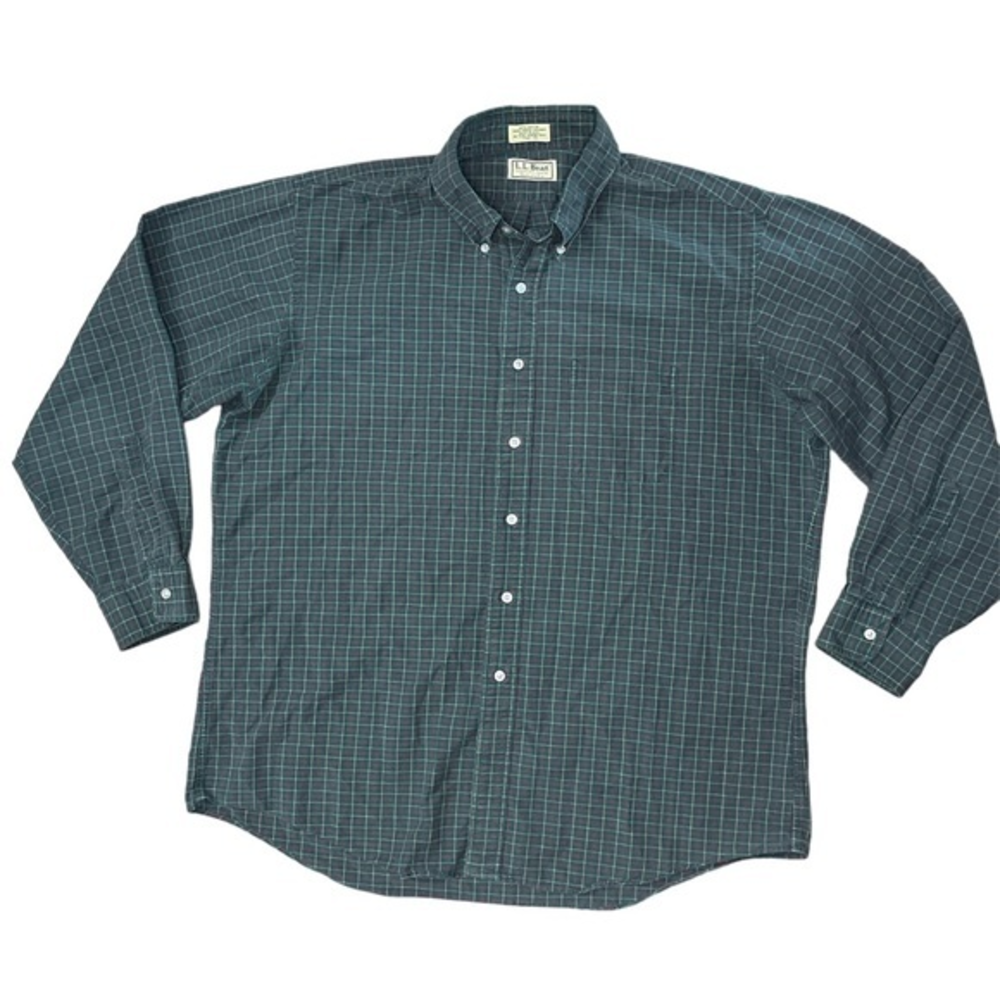 Vintage L.L. Bean Men’s Long Sleeve‎ Button Up Made In USA Size 17 1/2-35